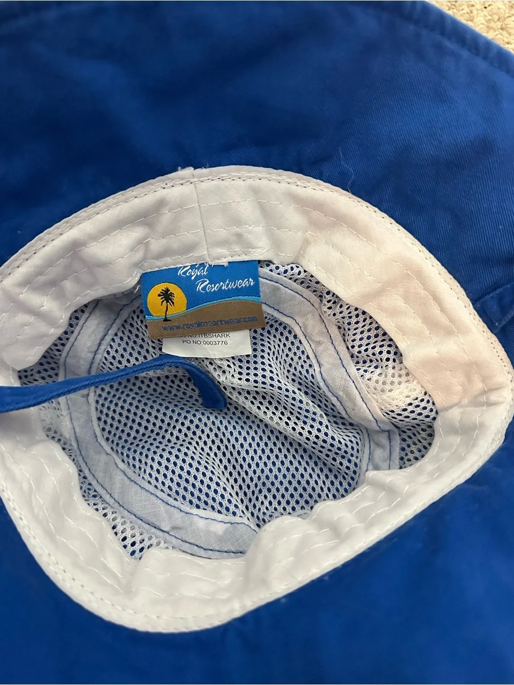 Kids' Blue Shark Embroidered Bucket Hat
